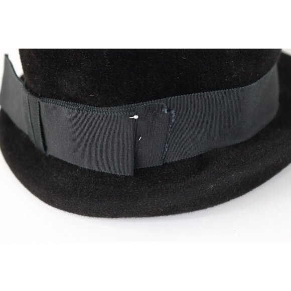 Vtg 50s 60s Streetwear Genuine Animal Fur Cloche Hat Cap Black Womens Medium USA main image 6